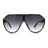 Diva Oversized Flat Top Racer Thin Plastic Shield Sunglasses