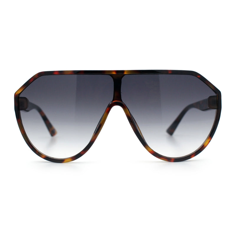 Diva Oversized Flat Top Racer Thin Plastic Shield Sunglasses
