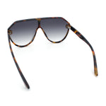 Diva Oversized Flat Top Racer Thin Plastic Shield Sunglasses