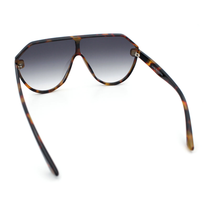 Diva Oversized Flat Top Racer Thin Plastic Shield Sunglasses