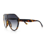Diva Oversized Flat Top Racer Thin Plastic Shield Sunglasses