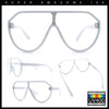 Diva Oversized Flat Top Racer Thin Plastic Shield Sunglasses