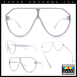 Diva Oversized Flat Top Racer Thin Plastic Shield Sunglasses