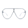 Diva Oversized Flat Top Racer Thin Plastic Shield Sunglasses