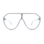 Diva Oversized Flat Top Racer Thin Plastic Shield Sunglasses