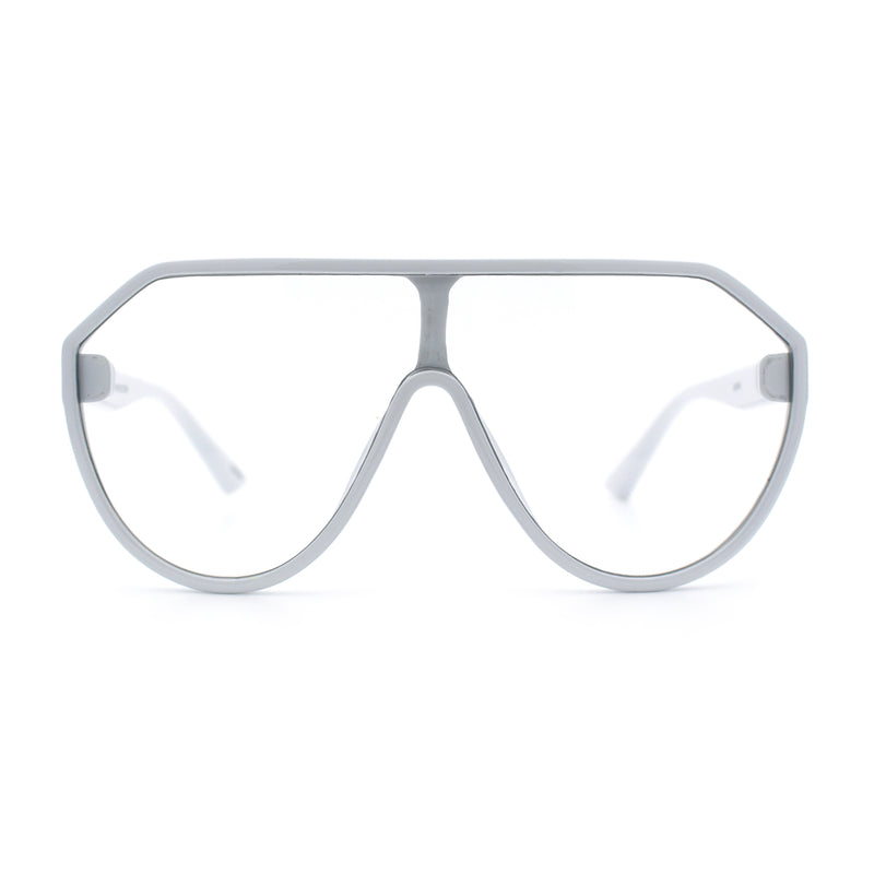 Diva Oversized Flat Top Racer Thin Plastic Shield Sunglasses
