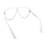 Diva Oversized Flat Top Racer Thin Plastic Shield Sunglasses