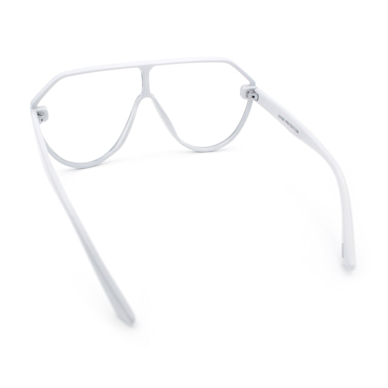 Diva Oversized Flat Top Racer Thin Plastic Shield Sunglasses
