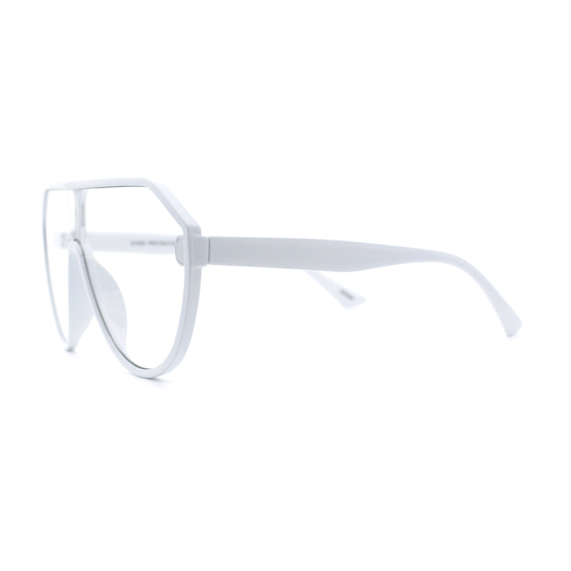 Diva Oversized Flat Top Racer Thin Plastic Shield Sunglasses