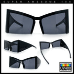 Womens Oversized Triangular 80s Vibe Thick Temple XL Cat Eye Sunglasses