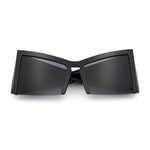 Womens Oversized Triangular 80s Vibe Thick Temple XL Cat Eye Sunglasses