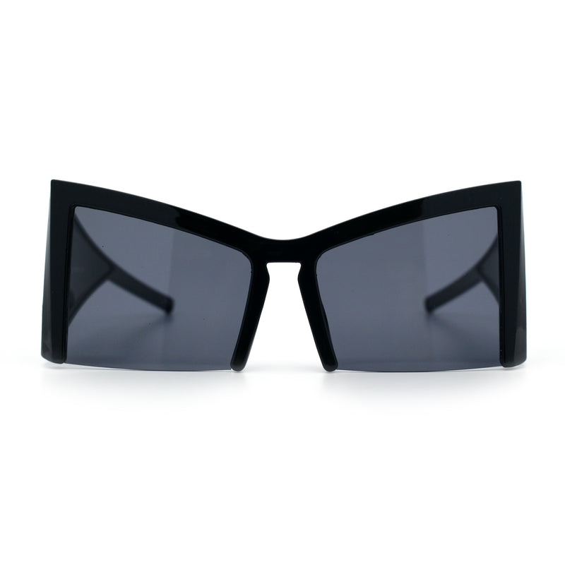 Womens Oversized Triangular 80s Vibe Thick Temple XL Cat Eye Sunglasses