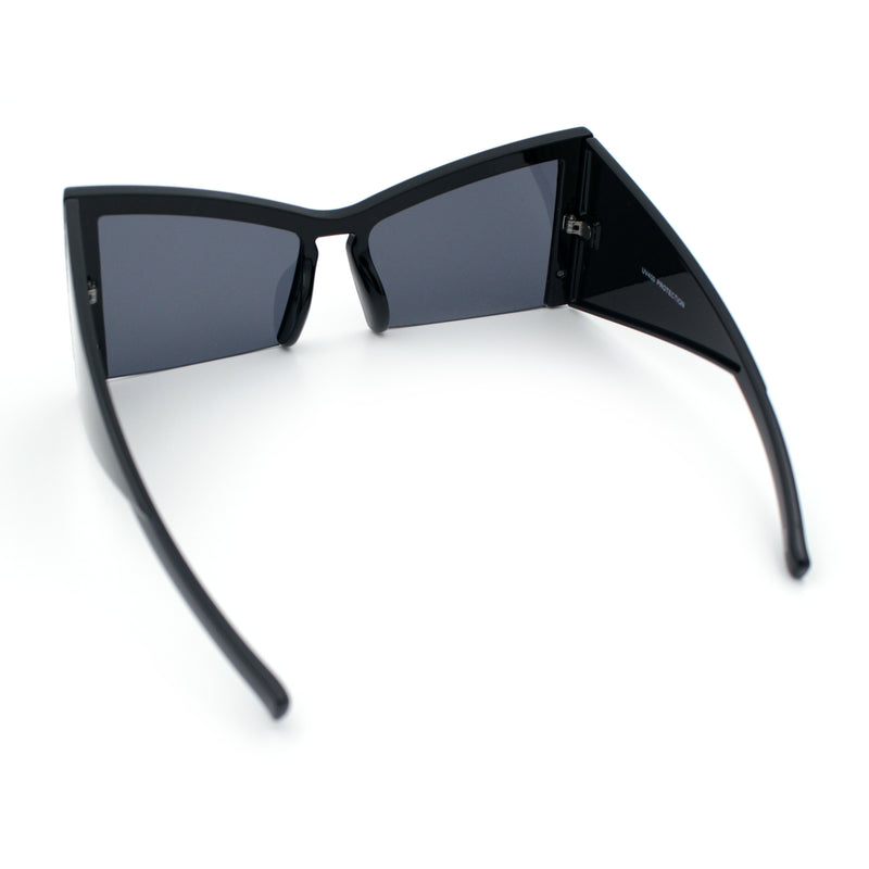 Womens Oversized Triangular 80s Vibe Thick Temple XL Cat Eye Sunglasses