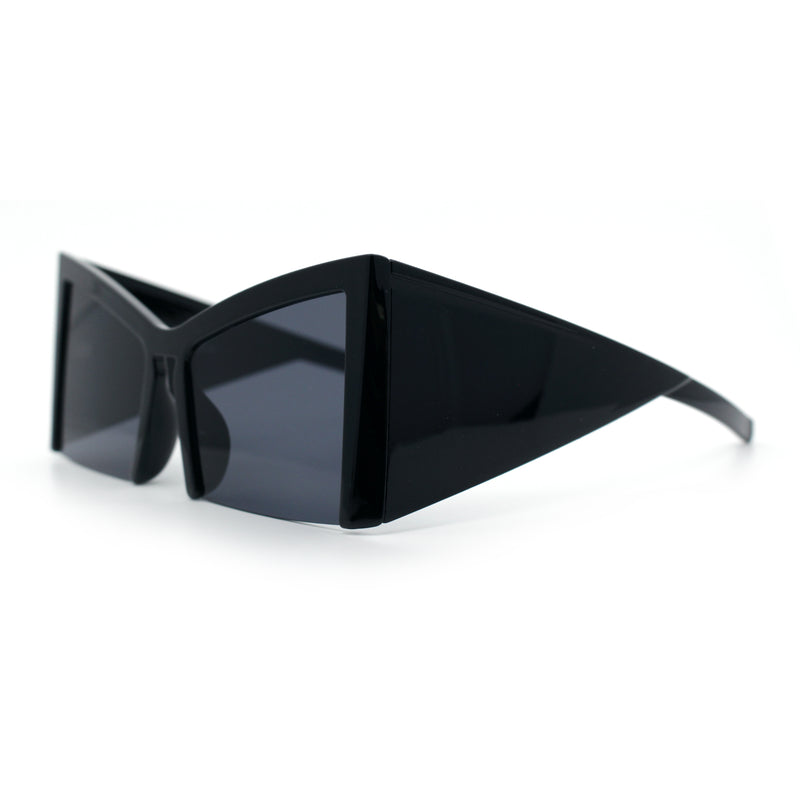 Womens Oversized Triangular 80s Vibe Thick Temple XL Cat Eye Sunglasses