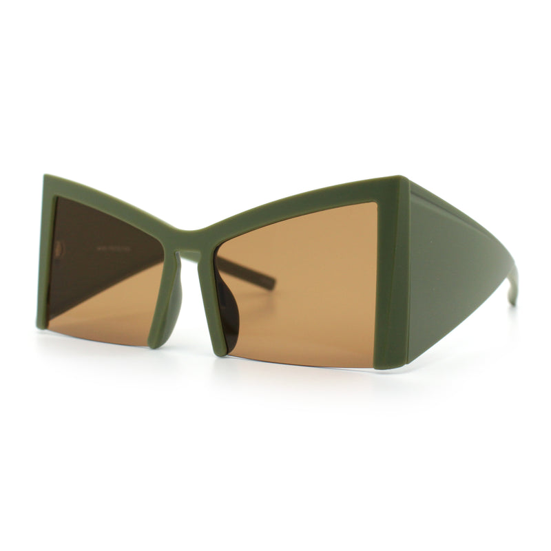 Womens Oversized Triangular 80s Vibe Thick Temple XL Cat Eye Sunglasses