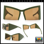 Womens Oversized Triangular 80s Vibe Thick Temple XL Cat Eye Sunglasses