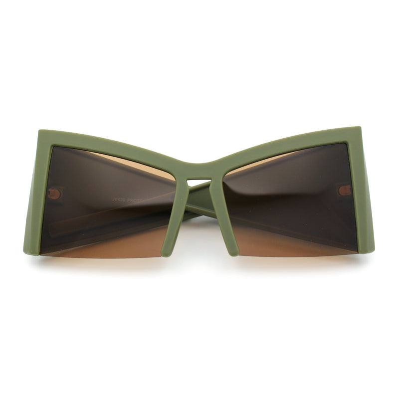 Womens Oversized Triangular 80s Vibe Thick Temple XL Cat Eye Sunglasses