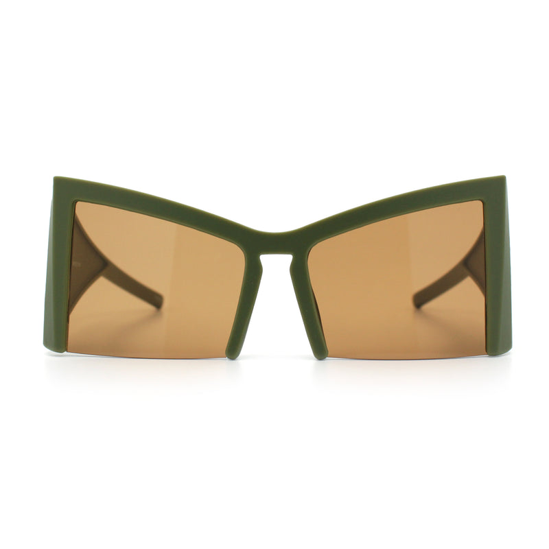 Womens Oversized Triangular 80s Vibe Thick Temple XL Cat Eye Sunglasses