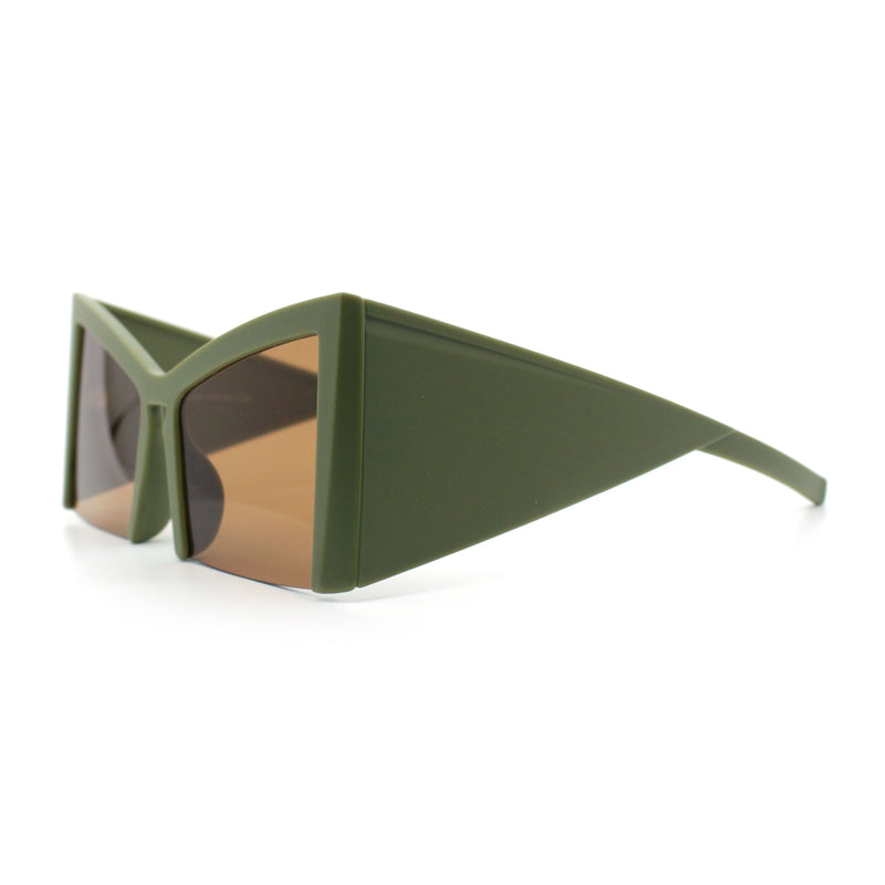 Womens Oversized Triangular 80s Vibe Thick Temple XL Cat Eye Sunglasses