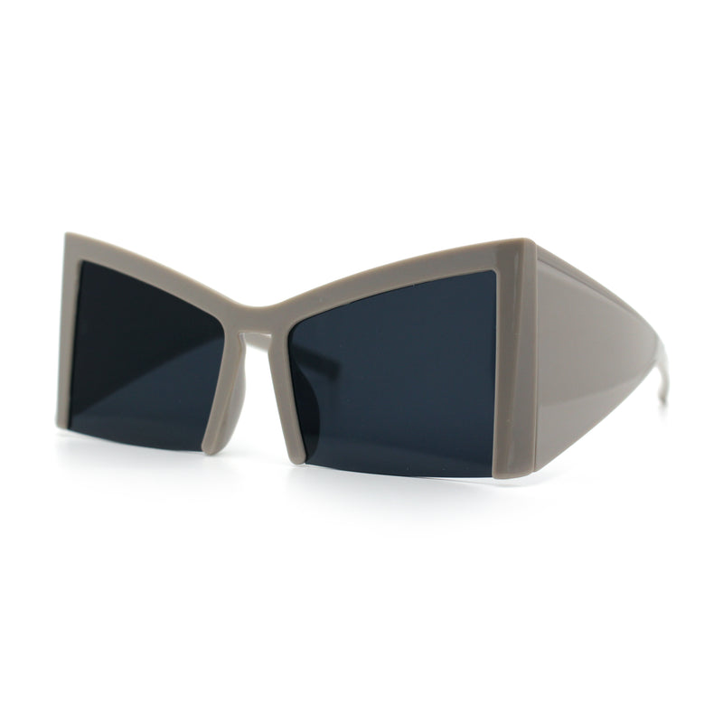 Womens Oversized Triangular 80s Vibe Thick Temple XL Cat Eye Sunglasses