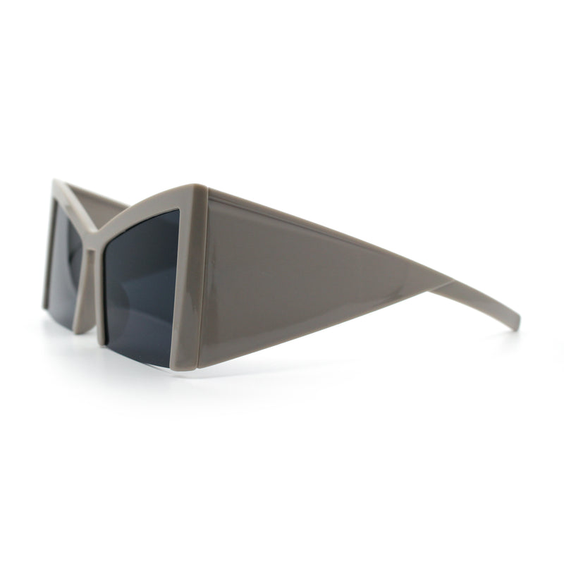 Womens Oversized Triangular 80s Vibe Thick Temple XL Cat Eye Sunglasses
