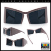 Womens Oversized Triangular 80s Vibe Thick Temple XL Cat Eye Sunglasses