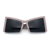 Womens Oversized Triangular 80s Vibe Thick Temple XL Cat Eye Sunglasses