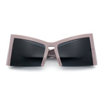 Womens Oversized Triangular 80s Vibe Thick Temple XL Cat Eye Sunglasses
