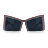 Womens Oversized Triangular 80s Vibe Thick Temple XL Cat Eye Sunglasses