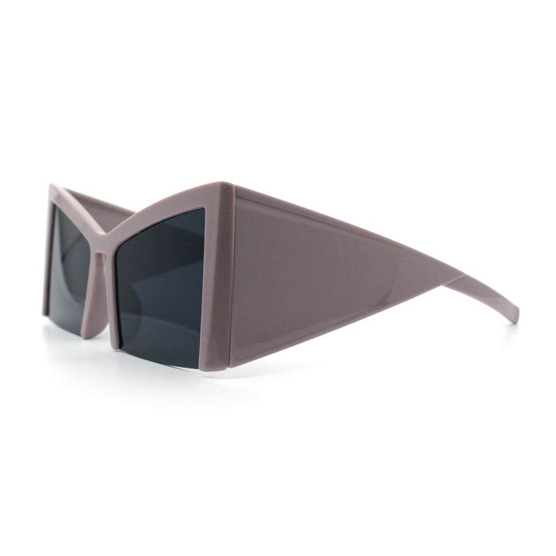 Womens Oversized Triangular 80s Vibe Thick Temple XL Cat Eye Sunglasses