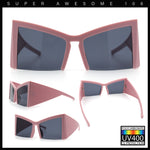 Womens Oversized Triangular 80s Vibe Thick Temple XL Cat Eye Sunglasses