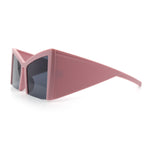 Womens Oversized Triangular 80s Vibe Thick Temple XL Cat Eye Sunglasses
