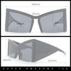 Womens Oversized Triangular 80s Vibe Thick Temple XL Cat Eye Sunglasses