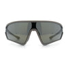 Mens Classic Oversized Shield Color Mirror Wrap Around Sport Plastic Sunglasses