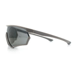 Mens Classic Oversized Shield Color Mirror Wrap Around Sport Plastic Sunglasses