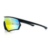 Mens Classic Oversized Shield Color Mirror Wrap Around Sport Plastic Sunglasses