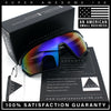 Mens Classic Oversized Shield Color Mirror Wrap Around Sport Plastic Sunglasses