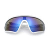 Mens Classic Oversized Shield Color Mirror Wrap Around Sport Plastic Sunglasses