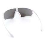 Mens Classic Oversized Shield Color Mirror Wrap Around Sport Plastic Sunglasses