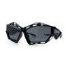 Trendy Y2K Sport Fashion Geometric Vented Oversized Wrap Around Plastic Sunglasses