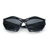 Trendy Y2K Sport Fashion Geometric Vented Oversized Wrap Around Plastic Sunglasses
