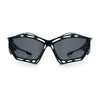 Trendy Y2K Sport Fashion Geometric Vented Oversized Wrap Around Plastic Sunglasses