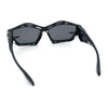 Trendy Y2K Sport Fashion Geometric Vented Oversized Wrap Around Plastic Sunglasses