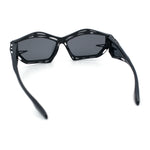 Trendy Y2K Sport Fashion Geometric Vented Oversized Wrap Around Plastic Sunglasses