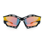 Trendy Y2K Sport Fashion Geometric Vented Oversized Wrap Around Plastic Sunglasses
