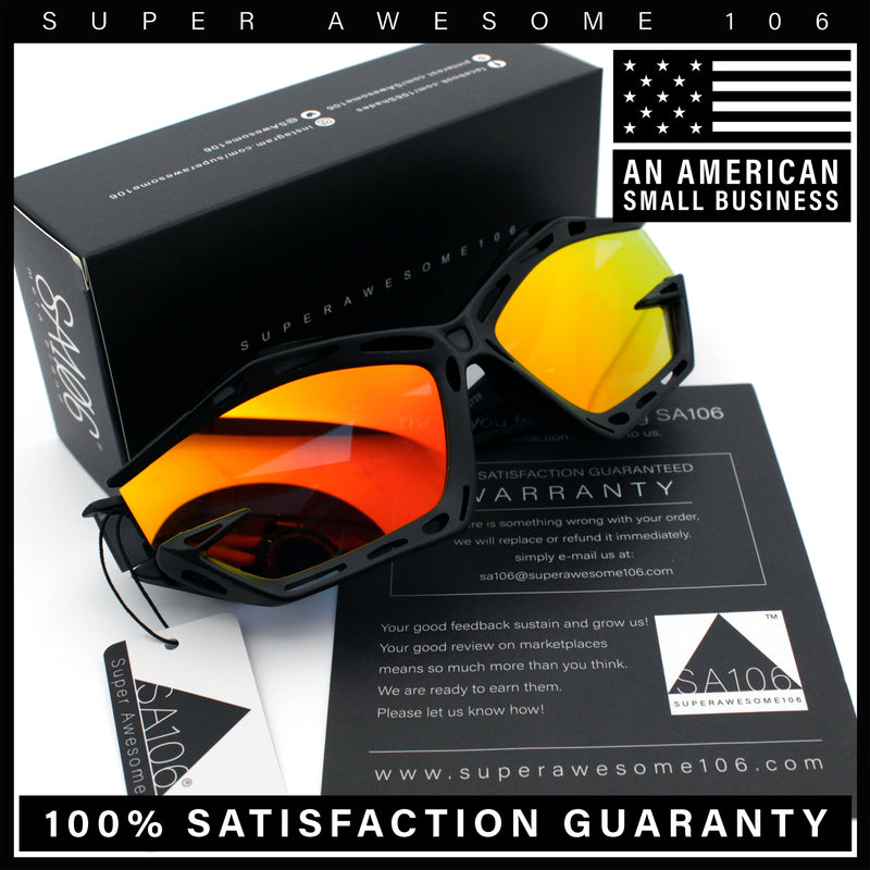 Trendy Y2K Sport Fashion Geometric Vented Oversized Wrap Around Plastic Sunglasses