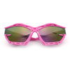 Trendy Y2K Sport Fashion Geometric Vented Oversized Wrap Around Plastic Sunglasses
