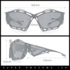 Trendy Y2K Sport Fashion Geometric Vented Oversized Wrap Around Plastic Sunglasses