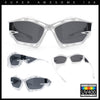 Trendy Y2K Sport Fashion Geometric Vented Oversized Wrap Around Plastic Sunglasses