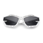 Trendy Y2K Sport Fashion Geometric Vented Oversized Wrap Around Plastic Sunglasses